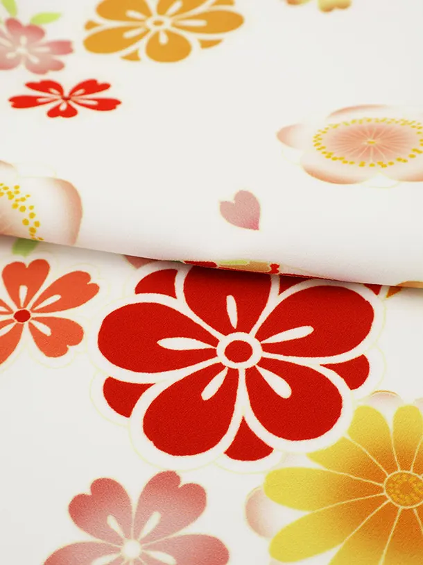 女児産着 お宮参り 0157　白地　鞠と梅 桜