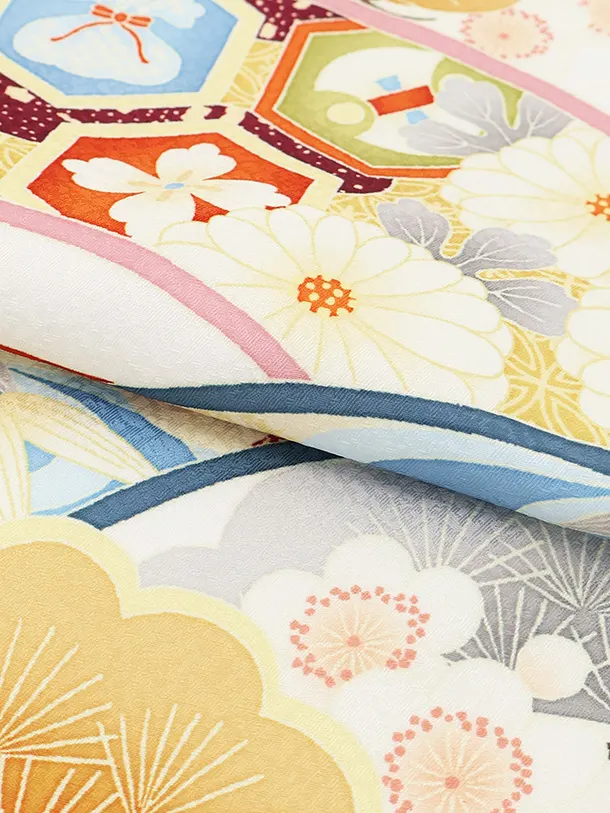 かんたん七五三(5歳男の子袴)5079 白地ぼかしｸﾘｰﾑ鷹×黒ｸﾞﾚｰ袴