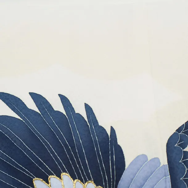 かんたん七五三(5歳男の子袴)5079 白地ぼかしｸﾘｰﾑ鷹×黒ｸﾞﾚｰ袴