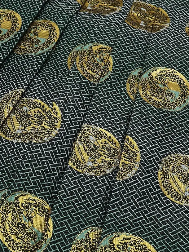 かんたん七五三(5歳男の子袴)5081 オレンジ 鷹 松×緑ぼかし袴