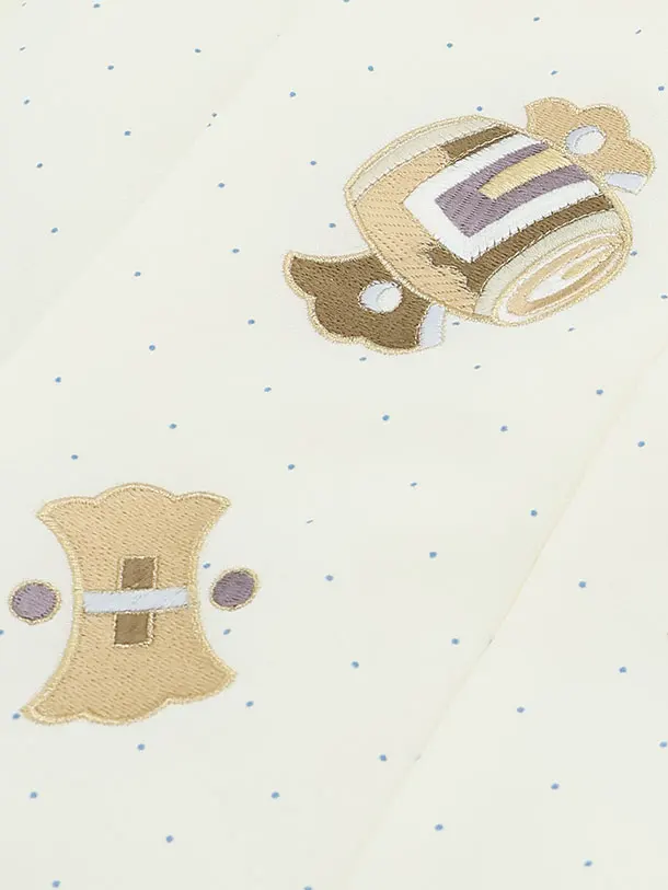 七五三(3歳男の子/被布)A33K/アイボリー小槌×ベージュ白水玉