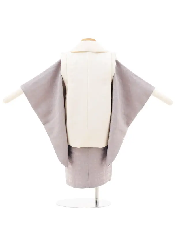 七五三(2歳男の子/被布)A33Q クリーム×グレーチェック