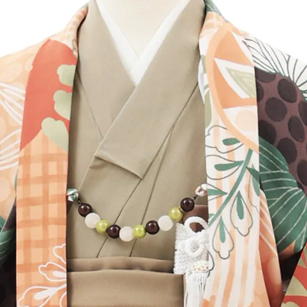 かんたん七五三(5歳男袴)A57G 花わらべ 茶系葵×薄茶袴