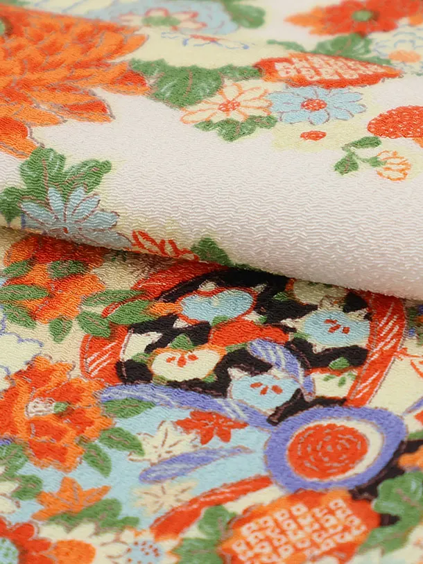 七五三(3歳女の子被布) 3230 紫 ちりめん×白地 花車