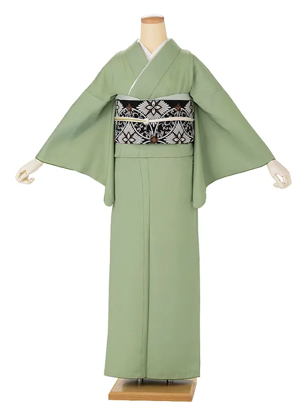 【ｺｰﾃﾞ】色無地レンタル 0312 HANAE MORI ﾘｰﾌｸﾞﾘｰﾝ