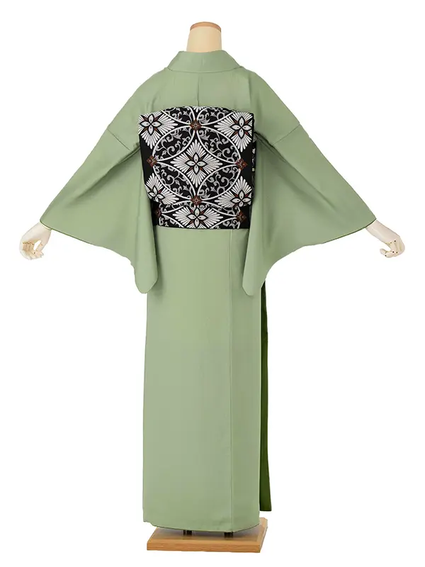 【ｺｰﾃﾞ】色無地レンタル 0312 HANAE MORI ﾘｰﾌｸﾞﾘｰﾝ