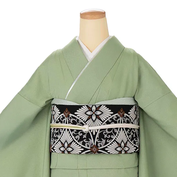 【ｺｰﾃﾞ】色無地レンタル 0312 HANAE MORI ﾘｰﾌｸﾞﾘｰﾝ