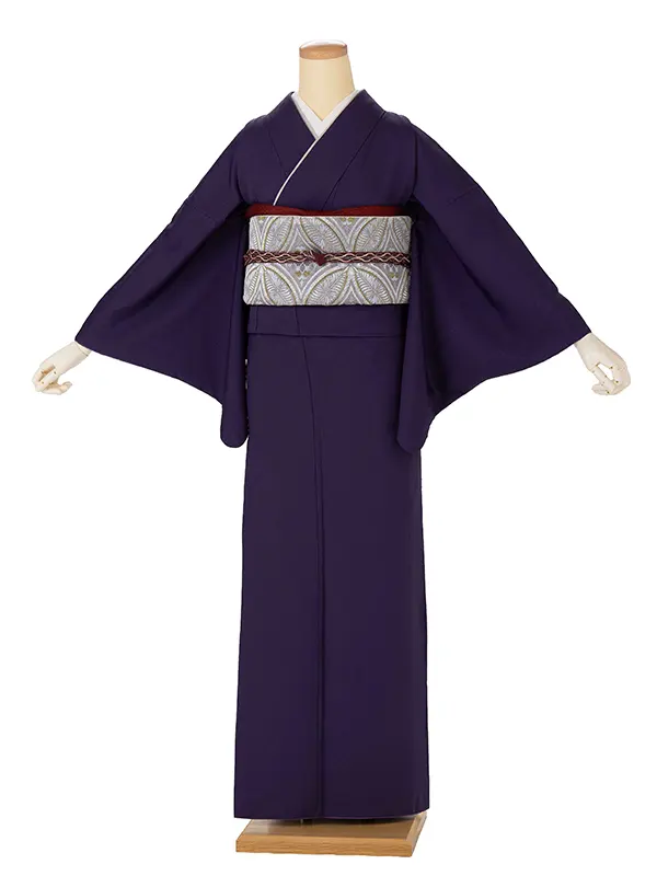 【ｺｰﾃﾞ】色無地レンタル ADD0315 HANAE MORI 濃紫