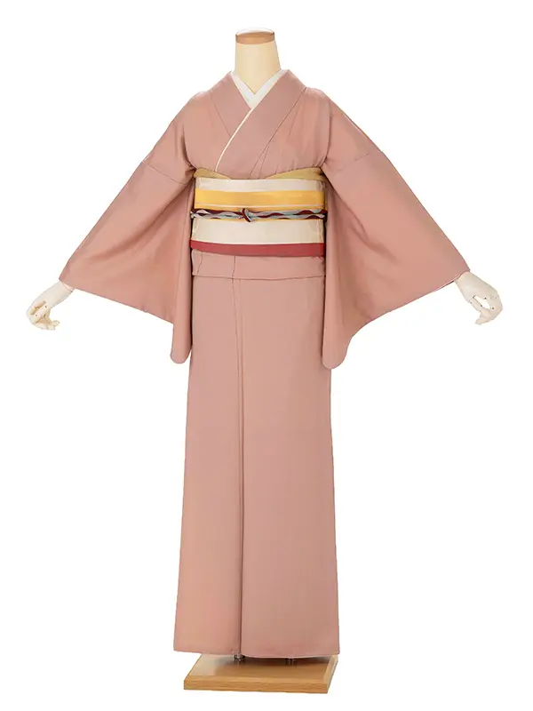 【ｺｰﾃﾞ】色無地レンタル ADD0316 HANAE MORI サーモンピンク