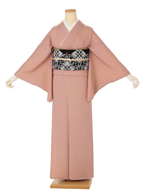 【ｺｰﾃﾞ】色無地レンタル ADD0317 HANAE MORI サーモンピンク