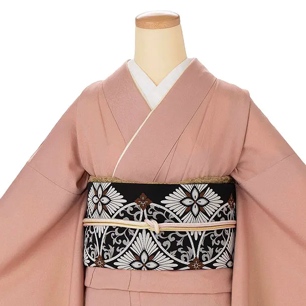 【ｺｰﾃﾞ】色無地レンタル ADD0317 HANAE MORI サーモンピンク