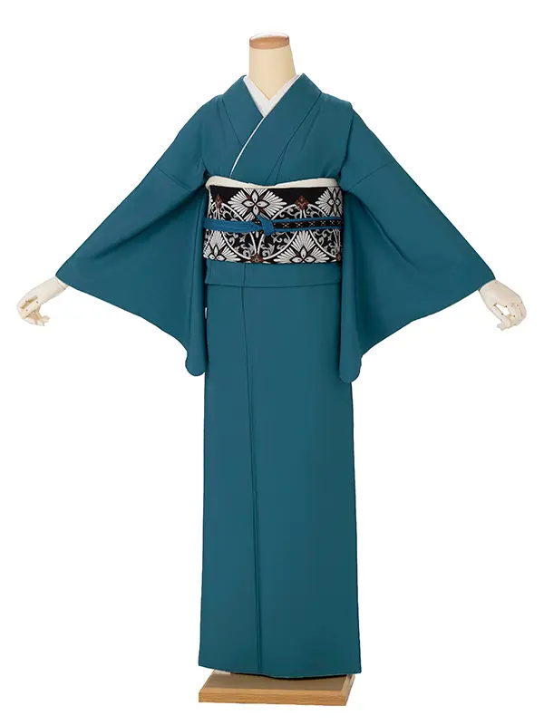 【ｺｰﾃﾞ】色無地レンタル ADD0320 くすみブルー