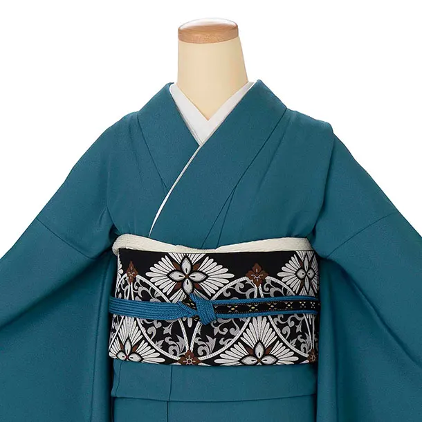 【ｺｰﾃﾞ】色無地レンタル ADD0320 くすみブルー