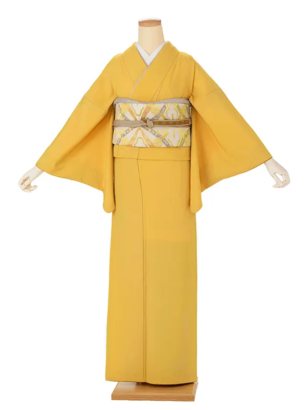 【ｺｰﾃﾞ】色無地レンタル ADD0322 からし