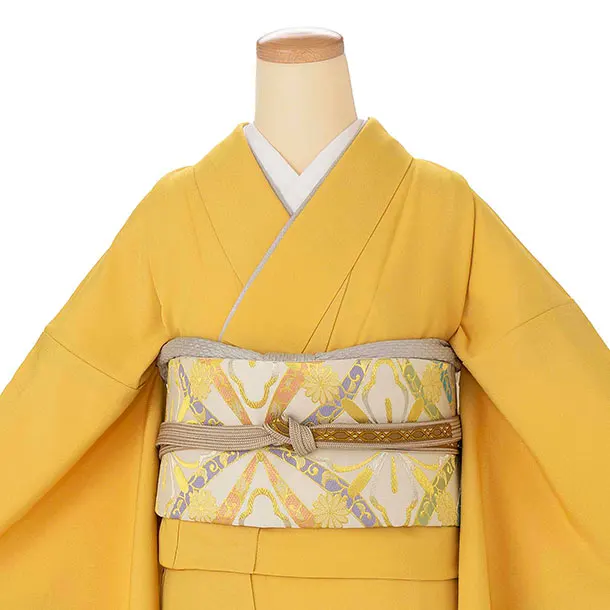 【ｺｰﾃﾞ】色無地レンタル ADD0322 からし