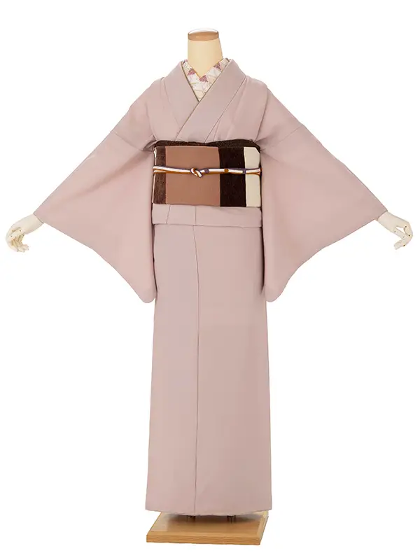 【ｺｰﾃﾞ】色無地レンタル ADD0324 くすみピンク