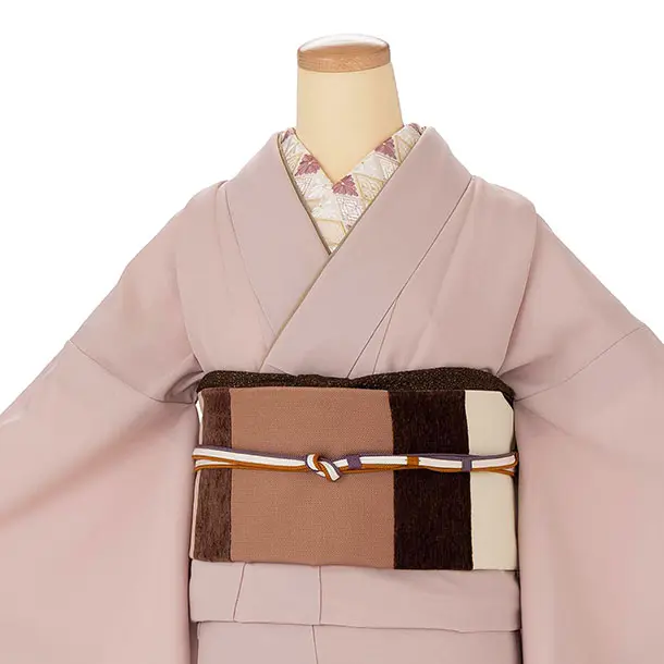 【ｺｰﾃﾞ】色無地レンタル ADD0324 くすみピンク