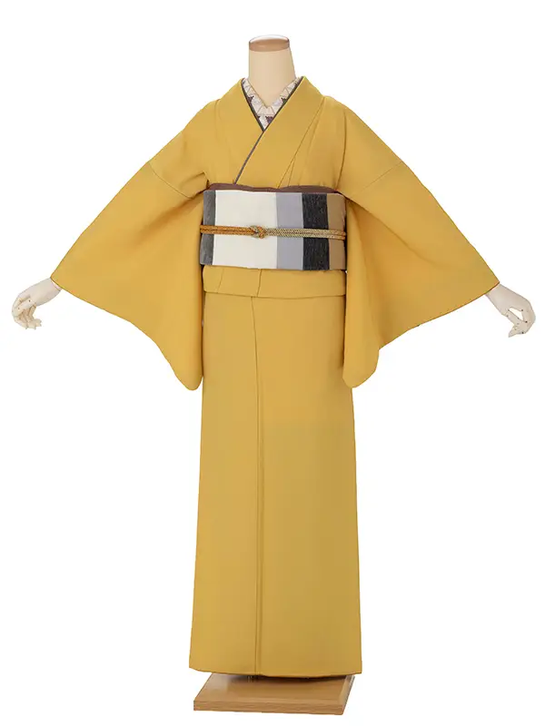 【ｺｰﾃﾞ】色無地レンタル ADD0326 からし