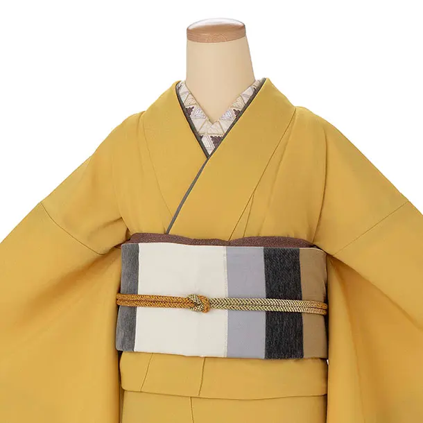 【ｺｰﾃﾞ】色無地レンタル ADD0326 からし