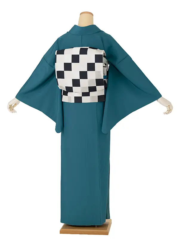 【ｺｰﾃﾞ】色無地レンタル ADD0328 くすみブルー