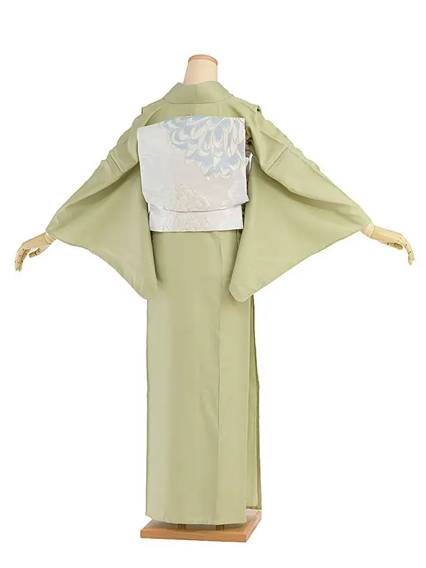 【ｺｰﾃﾞ】夏用 単衣 色無地レンタル　DD0333　ヒワ色
