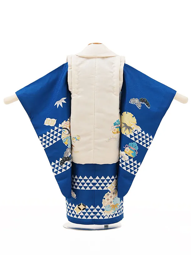 RENCA(2歳男児被布)2004白 鷹x青 雪輪 鱗