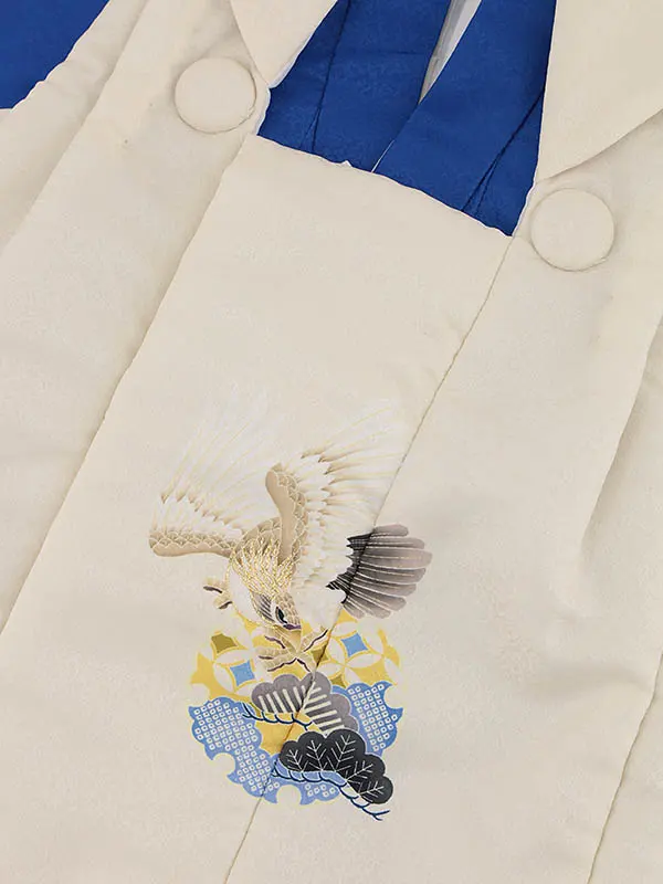 RENCA(2歳男児被布)2004白 鷹x青 雪輪 鱗