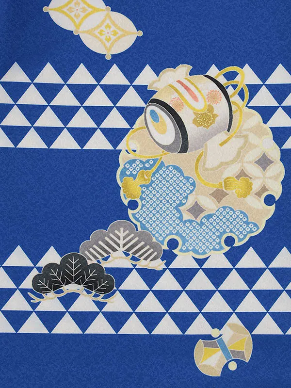 RENCA(2歳男児被布)2004白 鷹x青 雪輪 鱗