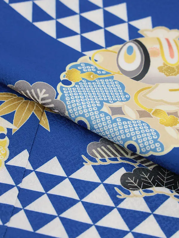 RENCA(2歳男児被布)2004白 鷹x青 雪輪 鱗