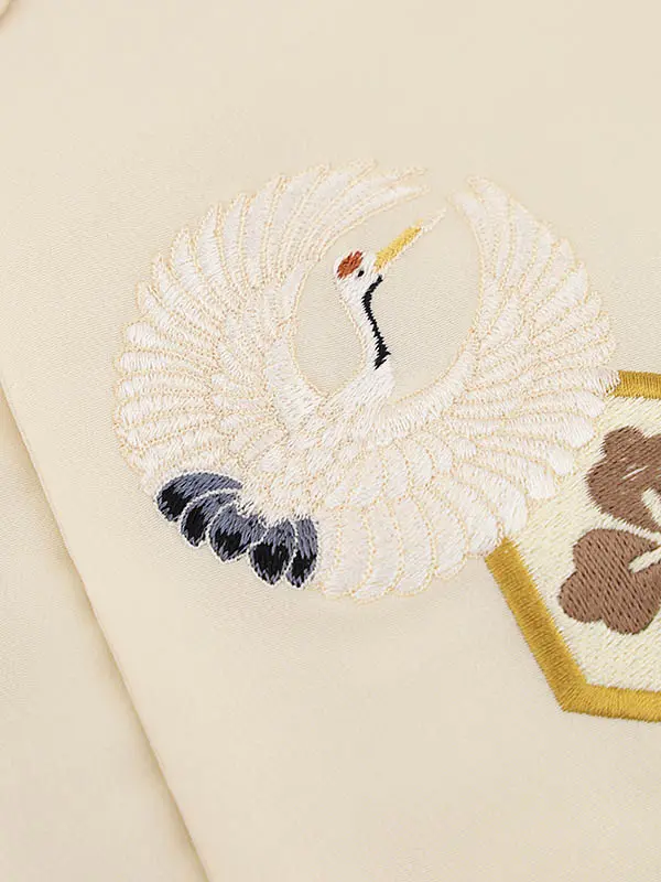 RENCA(3歳男児被布)3011ベージュx生成ベージュ 松竹梅亀甲紋