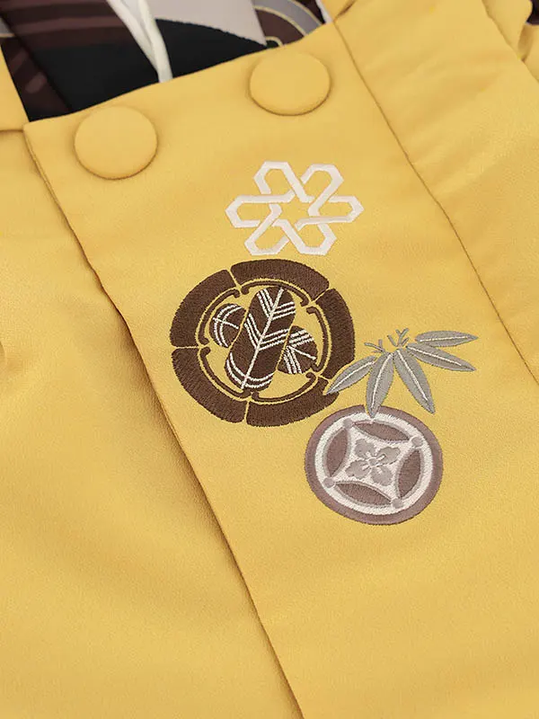 RENCA(3歳男児被布)3013からしxブラウン 菱文様に紋