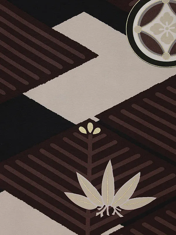 RENCA(3歳男児被布)3013からしxブラウン 菱文様に紋