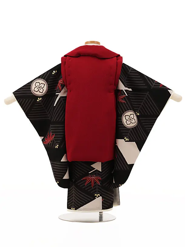 RENCA(3歳男児被布)3016エンジxグレー 菱文様に紋