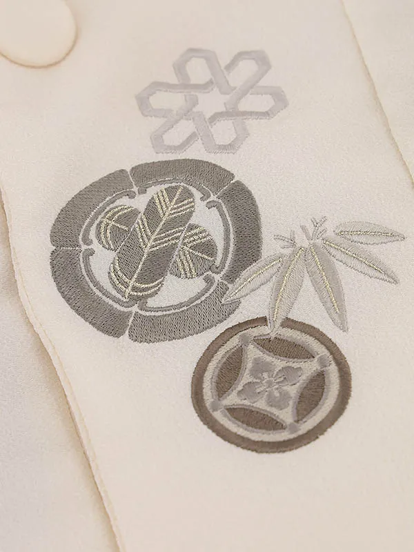 RENCA(3歳男児被布)3021ベージュxブラウン 菱文様に紋