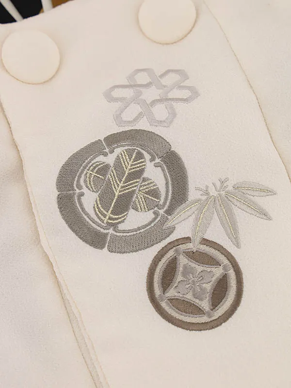 RENCA(3歳男児被布)3025ベージュxからし黒 変わり柄 紋