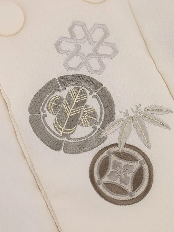 RENCA(3歳男児被布)3026ベージュxターコイズ白 変わり柄 紋