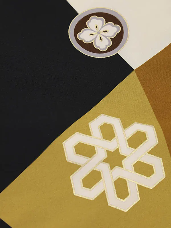 RENCA(5歳男袴)かんたん七五三5011 菱文様と変わり柄xグレー袴