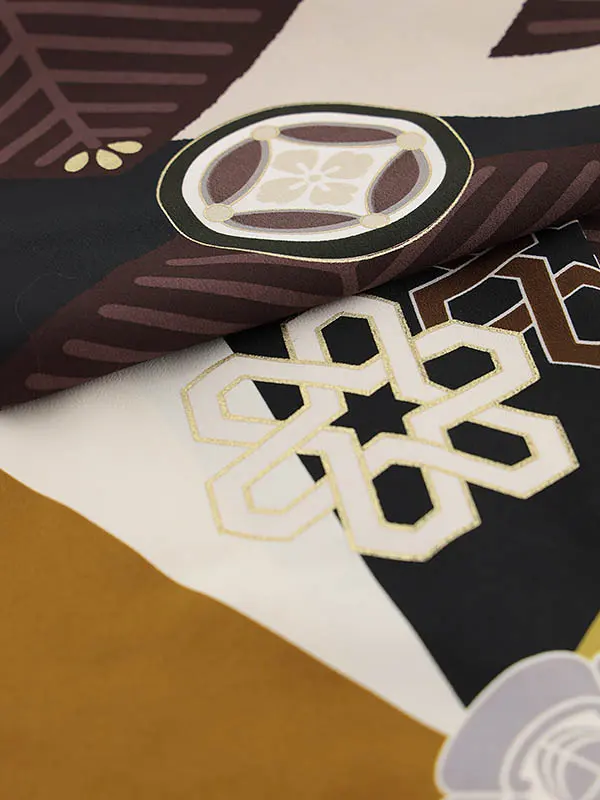 RENCA(5歳男袴)かんたん七五三5011 菱文様と変わり柄xグレー袴