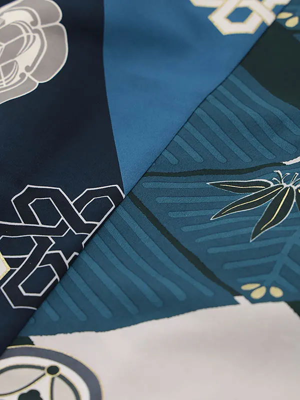 RENCA(5歳男袴)かんたん七五三5013 菱文様と変わり柄x紺袴