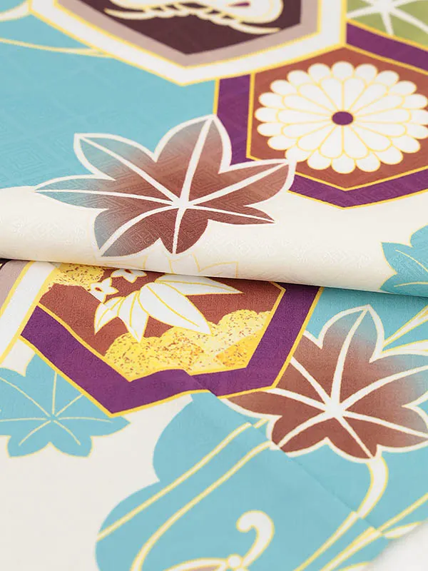 RENCA(5.6歳男袴)かんたん七五三5015 あさぎ色/亀甲紋に鷹x薄茶袴