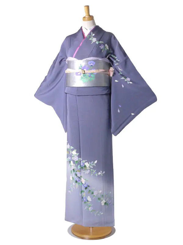 レンタル 訪問着 濃灰色  桜 No.140