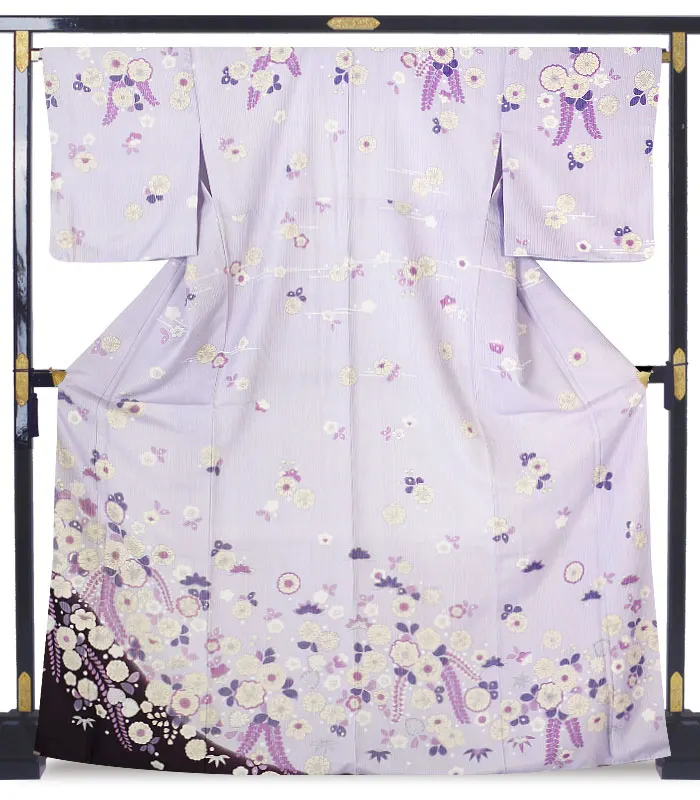 レンタル 訪問着 萩 辻が花風プリント No.152