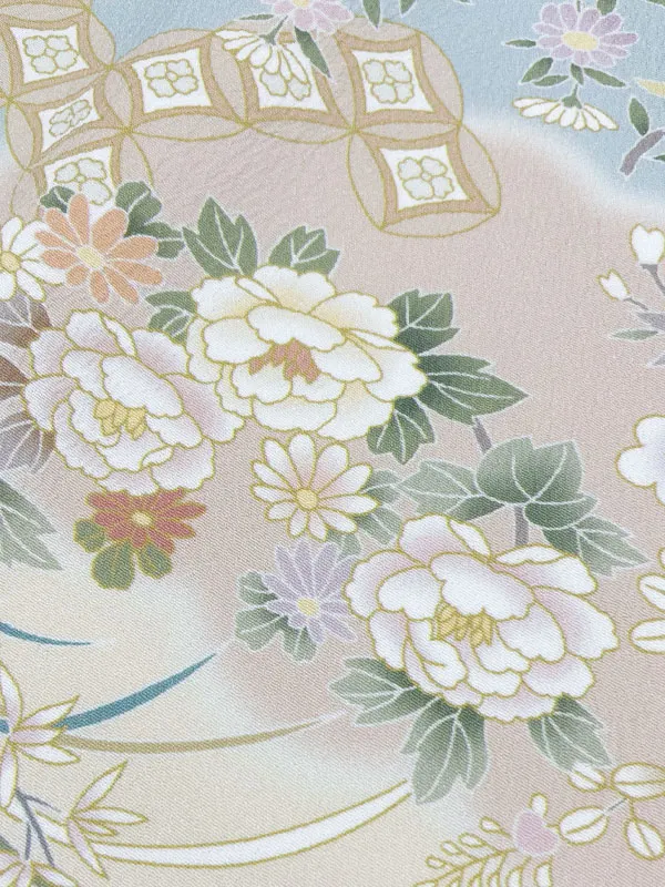 レンタル 訪問着 水色 ワイドサイズ No256
