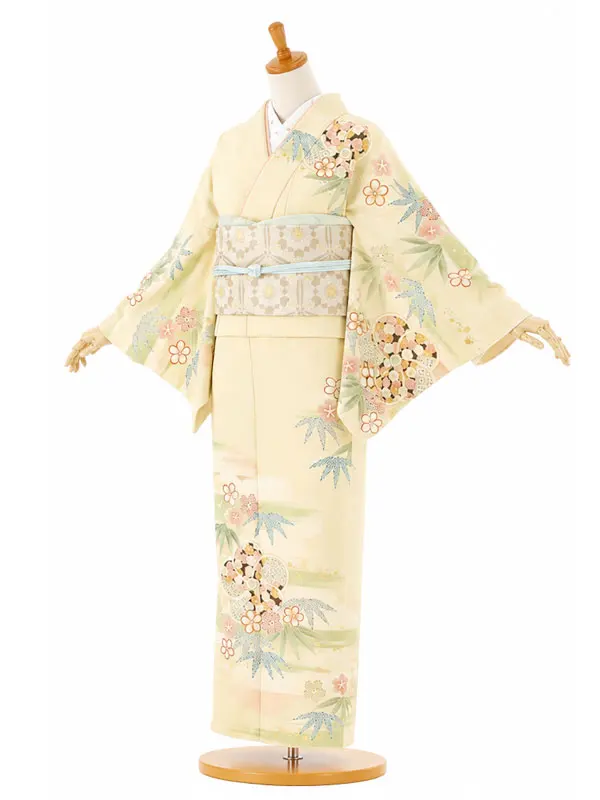  レンタル 訪問着 JAPAN STYLE ベージュ 【画像通りの帯】No432
