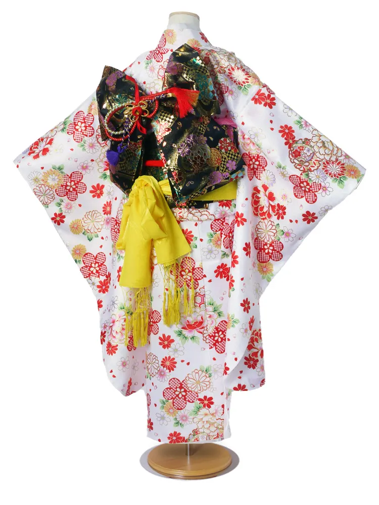 レンタル 花ひめ 四つ身 古典 花柄 No.192