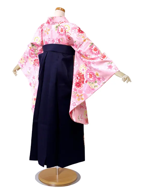 レンタル 袴 ジュニア 卒業式 ピンク 菊 鞠 No.257