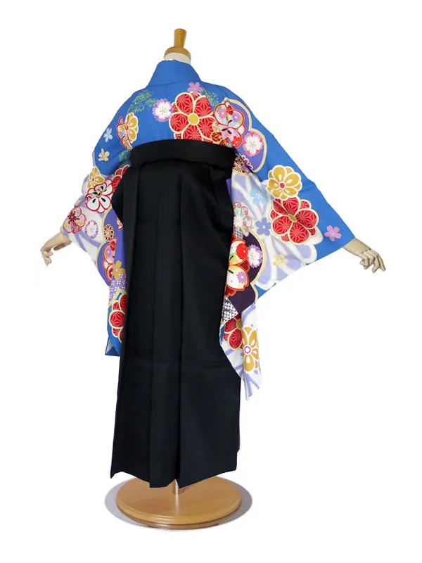 レンタル 袴 ジュニア 卒業式 水色 青 絵羽柄 古典  No.270