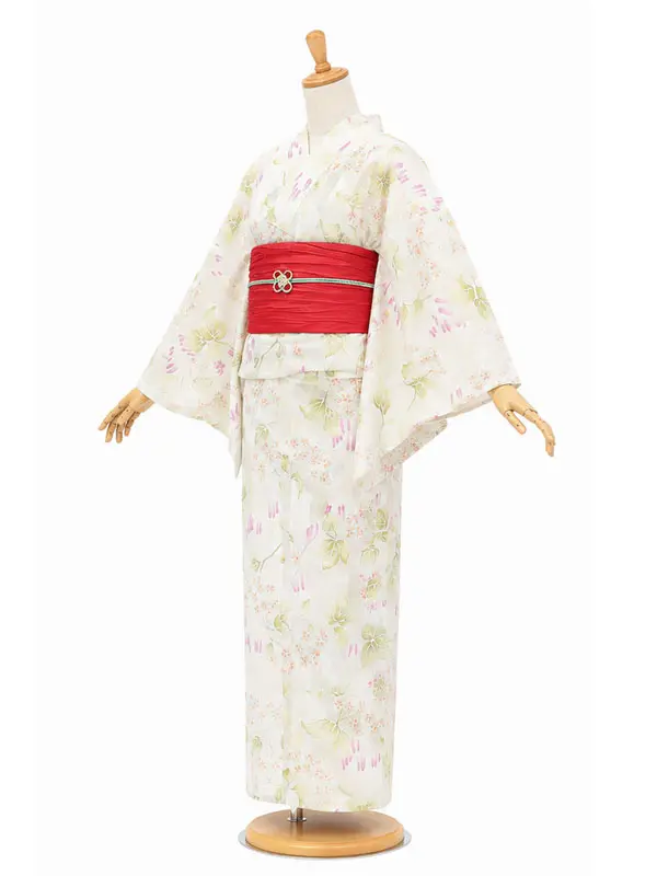 レンタル 浴衣 フルセット 女性 レディース ベージュ No6