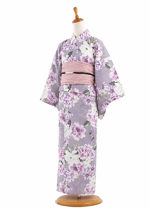 レンタル 浴衣 フルセット 女性 レディース くすみカラー No28