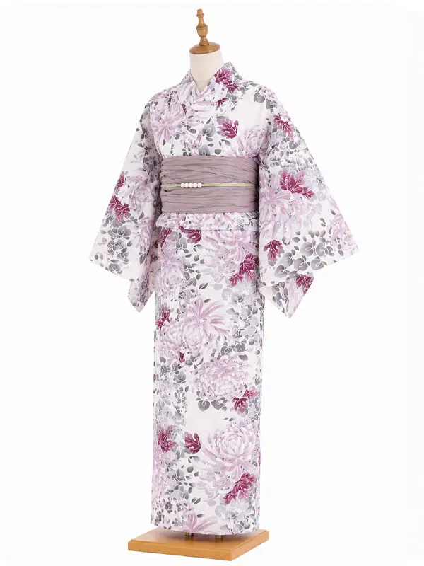 レンタル 浴衣 フルセット レディース 菊 ピンク No51